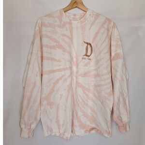 Disneyland‎ Resort Spirit Jersey Tie Dye Pink Rose Gold Glitter Shirt Small S